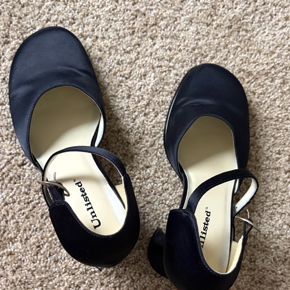 Unlisted Shoes - Unlisted Black Mary Jane Low Block Heels